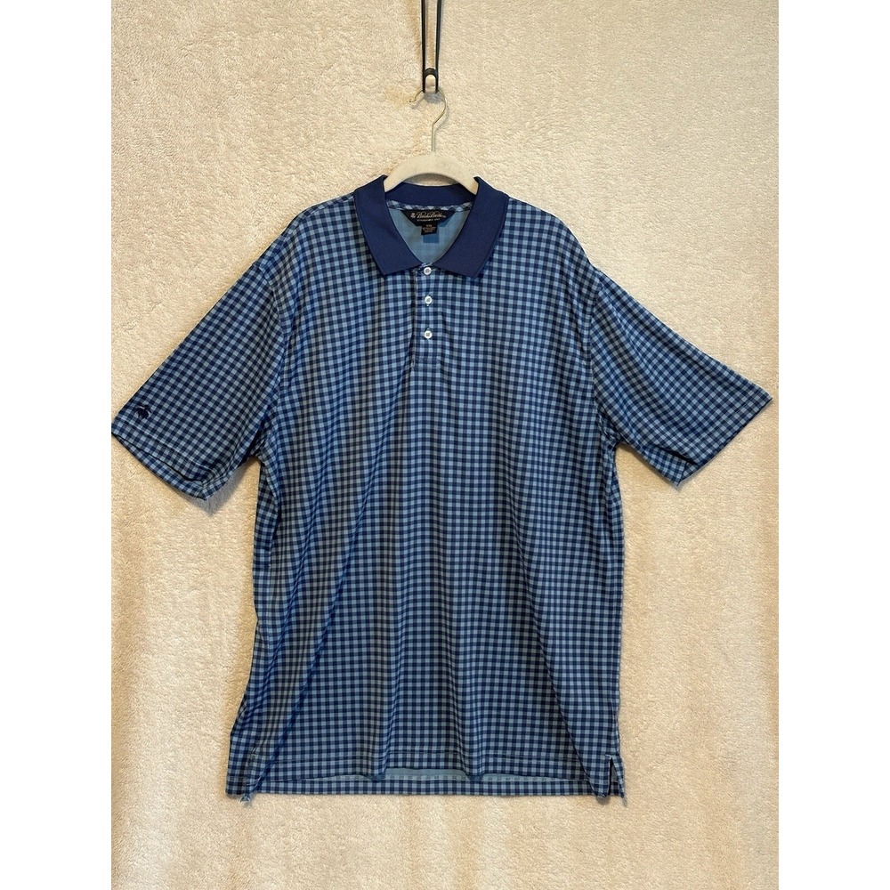 Brooks Brothers Polo Men's XXL Short Sleeve Embroidered Logo Blue Plaid